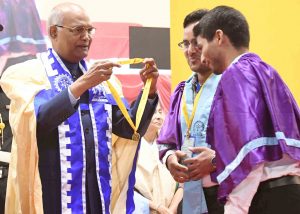 The President, Shri Ram Nath Kovind presenting the degree certificate to a student at the 64th Annual Convocation of IIT Kharagpur, in West Bengal on July 20, 2018.
