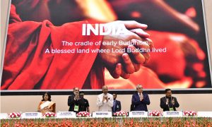 The President, Shri Ram Nath Kovind at the inauguration of the International Buddhist Conclave- 2018, organised by the Ministry of Tourism in association with the State Governments of Maharashtra, Bihar & Uttar Pradesh, in New Delhi on August 23, 2018. The Minister of State for Tourism (I/C), Shri Alphons Kannanthanam, the Ambassador of Japan to India, Mr. Kenji Hiramatsu and the Secretary, Ministry of Tourism, Smt. Rashmi Verma are also seen.