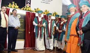 The Vice President, Shri M. Venkaiah Naidu unveiling the plaques for laying foundation stones for three important buildings at the first Convocation of All India Institutes of Medical Sciences, in Bhubaneswar, Odisha on August 25, 2018. The Governor of Odisha, Shri Ganeshi Lal, the Union Minister for Health & Family Welfare, Shri J.P. Nadda, the Union Minister for Petroleum & Natural Gas and Skill Development & Entrepreneurship, Shri Dharmendra Pradhan, the Minister for Health & Family Welfare, Odisha, Shri Pratap Jena and other dignitaries are also seen.
