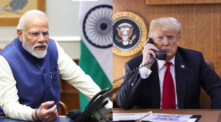 Prime Minister Shri Narendra Modi speaks with US President Donald Trump