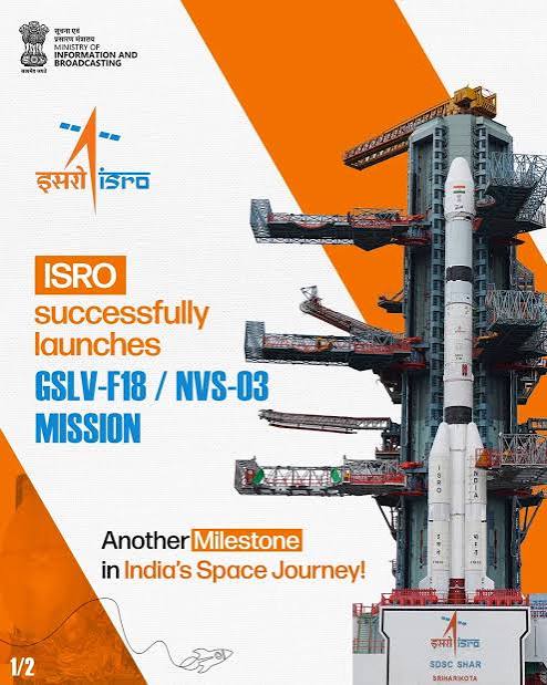 PM congratulates ISRO scientists and engineers on successful launch of GSLV-F18 carrying NVS-03