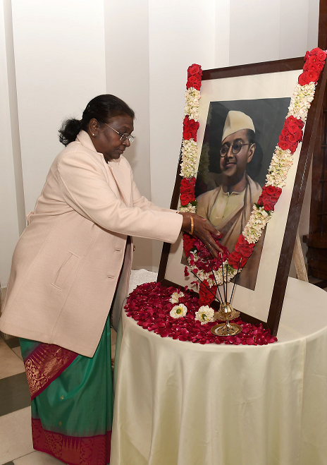 PRESIDENT OF INDIA PAYS HOMAGE TO NETAJI SUBHAS CHANDRA BOSE ON HIS BIRTH ANNIVERSARY