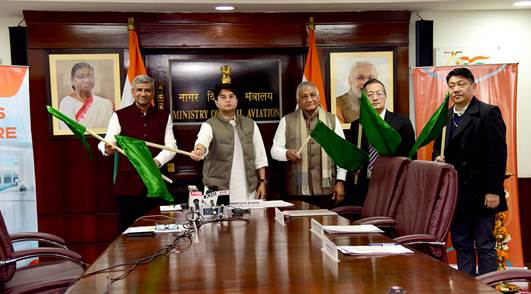 Union Minister of Civil Aviation Shri Jyotiraditya M Scindia inaugurates New Flight Routes connecting Gwalior to Bengaluru, Delhi and Ayodhya