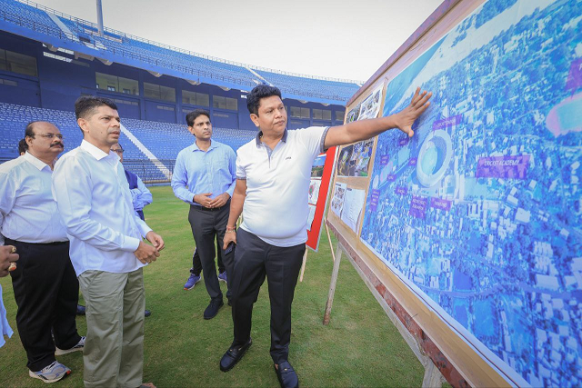 Chairman 5T, and Nabin Odisha, Kartik Pandian visited Barabati stadium
