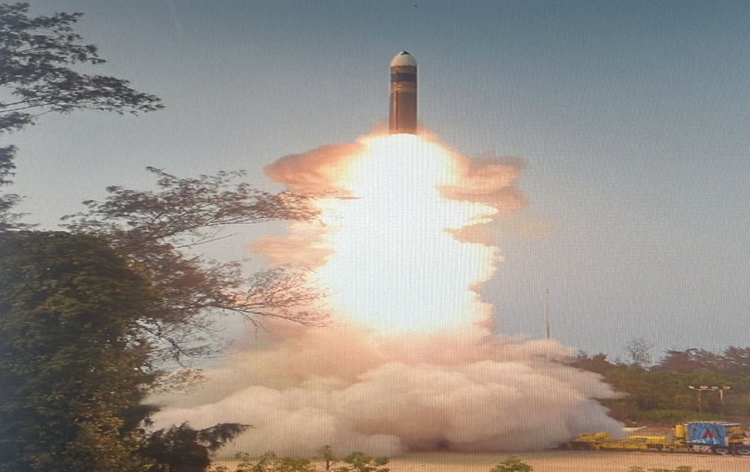 DRDO conducted the first successful flight test of an indigenously developed Agni-5 missile