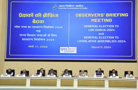 ECI conducts daylong session to brief the General, Police and Expenditure Observers for the forthcoming General Elections to Lok Sabha and State Legislative Assemblies