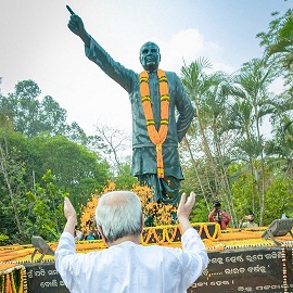 Odisha CM has offered floral tributes to former Chief Minister and his father Biju Patnaik