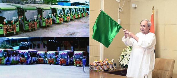 Naveen Patnaik  launched the ‘Mo Bus’ service in the cities of Sambalpur and Berhampur