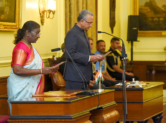 President of India administered the Oath of Office of Chairperson, Lokpal to  Justice Ajay Manikrao Khanwilkar