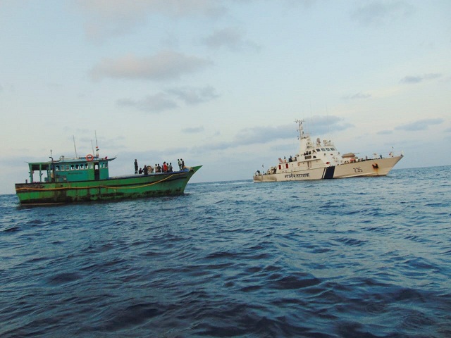 Indian Coast Guard rescues a stranded fishing boat off Karwar