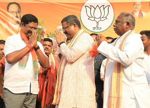 Athmallik MLA Ramesh Sai today joined the BJP