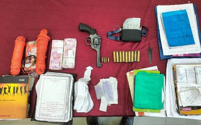 Maoist Camp Busted In Nuapada and  seized a huge cache of cash, arms, and ammunition