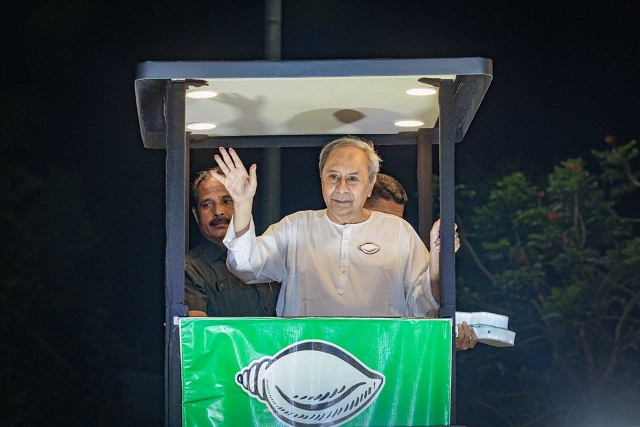 Chief Minister Naveen Patnaik held a massive roadshow in  Bhubaneswar