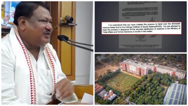 Union tribal Minister has directed Khurda Administration to  keep the process of diversion of forest land in favour of KISS in abeyance
