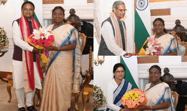 Odisha CM, Dy CMs Call On President Droupadi Murmu at Rashtrapati Bhavan
