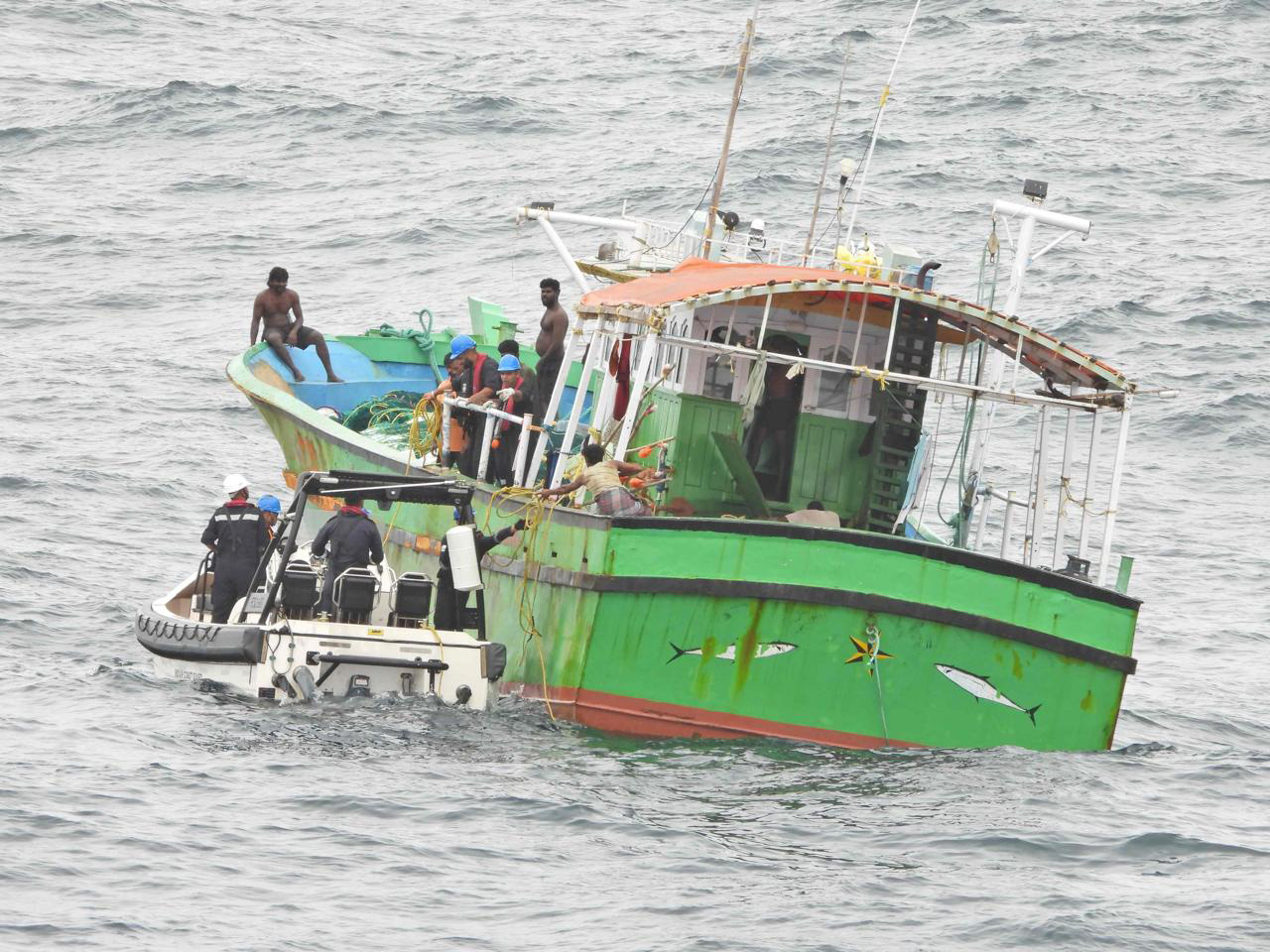 ICG rescues stranded Indian Fishing Boat, with 11 people onboard, off Kerala Coast