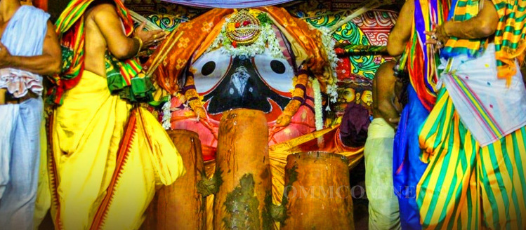 Adhara Pana ritual is held on the chariots of Lord Jagannath, Lord Balabhadra, and Devi Subhadra