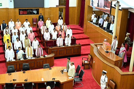 First session of the 17th Odisha Legislative Assembly commenced amid tumult, with opposition parties