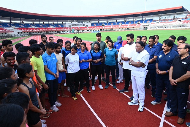 Odisha  Chief Minister Shri Mohan Charan Majhi visited Kalinga Stadium