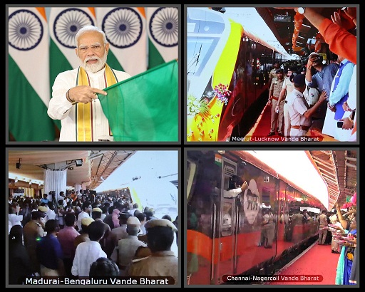 Prime Minister flags off three Vande Bharat trains via video conferencing