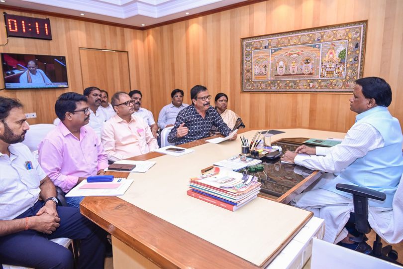 Odisha CM held a review meeting to assess the damage caused by heavy rainfall due to low pressure