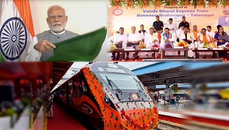 HON’BLE PM FLAGGED OFF SIX NEW VANDE BHARAT EXPRESS INCLUDING BRAHMAPUR-TATANAGAR VANDE BHARAT VIA KENDUJHARGARH THROUGH VIDEO CONFERENCING