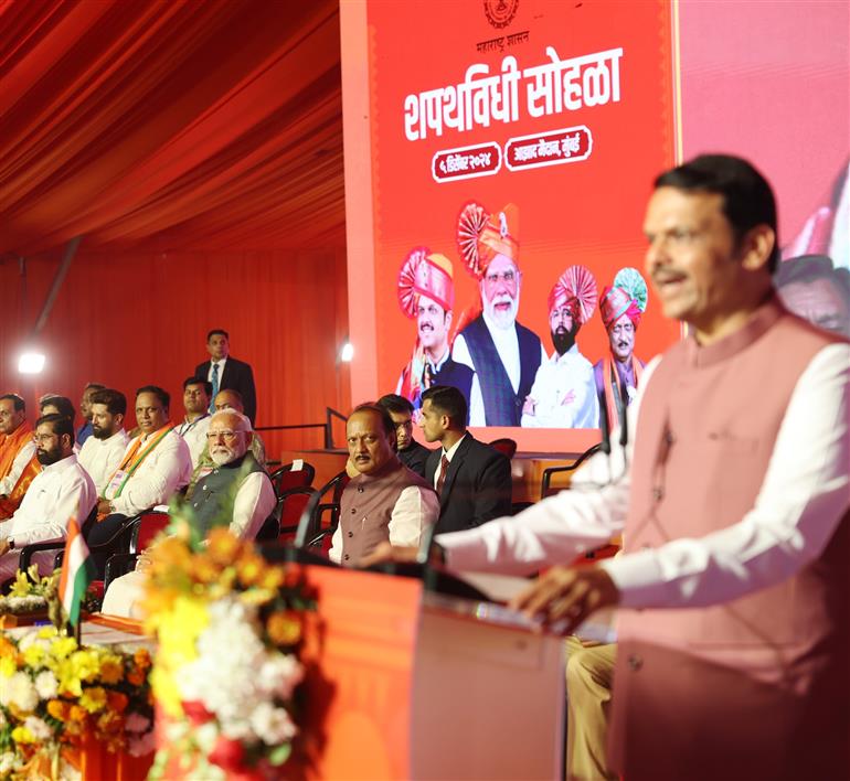 Devendra Fadnavis takes oath as Maharashtra CM for third time