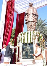 Union Home Minister and Minister of Cooperation  Amit Shah unveils 11-ft tall statue of Sardar Vallabhbhai Patel