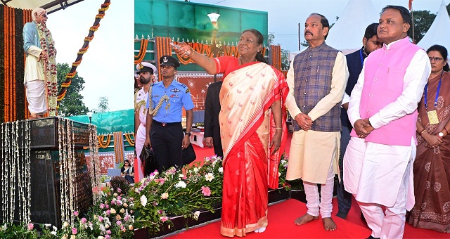 President Droupadi Murmu inaugurated a statue of Santali writer and educator Pandit Raghunath Murmu at Niladri Vihar
