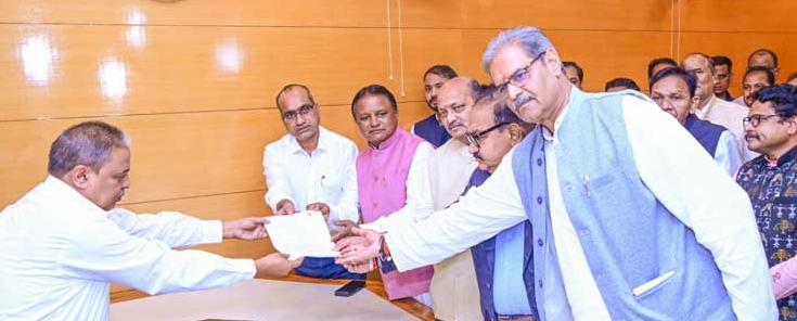 BJP leader Sujeet Kumar filed his nomination for the Rajya Sabha by-election