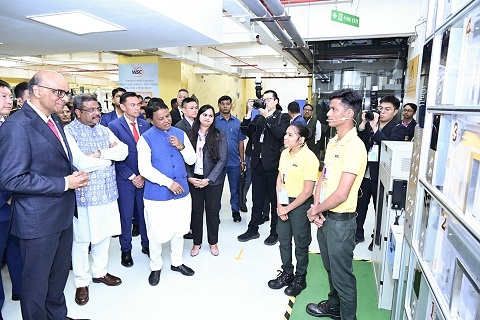 President of Singapore, Tharman Shanmugaratnam, visited the World Skill Center in Bhubaneswar