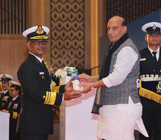 Raksha Mantri confers 32 gallantry, distinguished service & meritorious service medals to ICG personnel