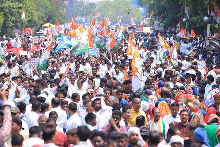 Congress Workers Clash with Police during Protest Rally