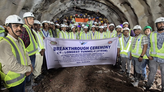 Khurda Road–Balangir New Rail Line project was achieved on April 16, 2025