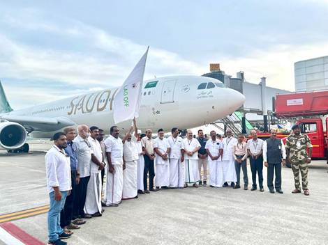 Union Minister of State Shri George Kurian flags off first Haj 2025 flight from Kochi