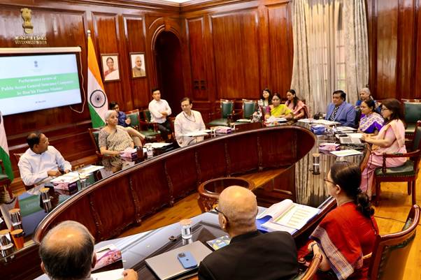 Union Minister for Finance and Corporate Affairs Smt. Nirmala Sitharaman chairs meeting on review of Public Sector General Insurance Companies