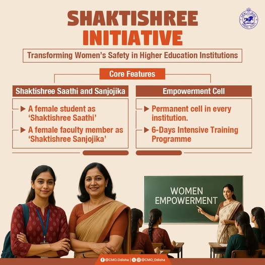 Odisha Government announced “Shaktishree” – A Statewide Women’s Self-Defence & Empowerment Initiative in Higher Education Institution