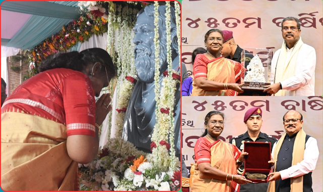 President Honours Adikabi Sarala Das and presented the Kalinga Ratna Award for 2024
