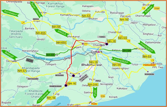 Cabinet approves construction of 6-Lane Access-Controlled Capital Region Ring Road (Bhubaneswar Bypass, 110.875 km) in Odisha