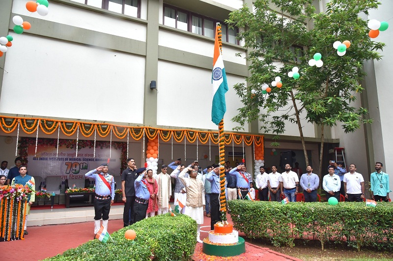 AIIMS Bhubaneswar Observes 79th Independence Day with Patriotic Fervour