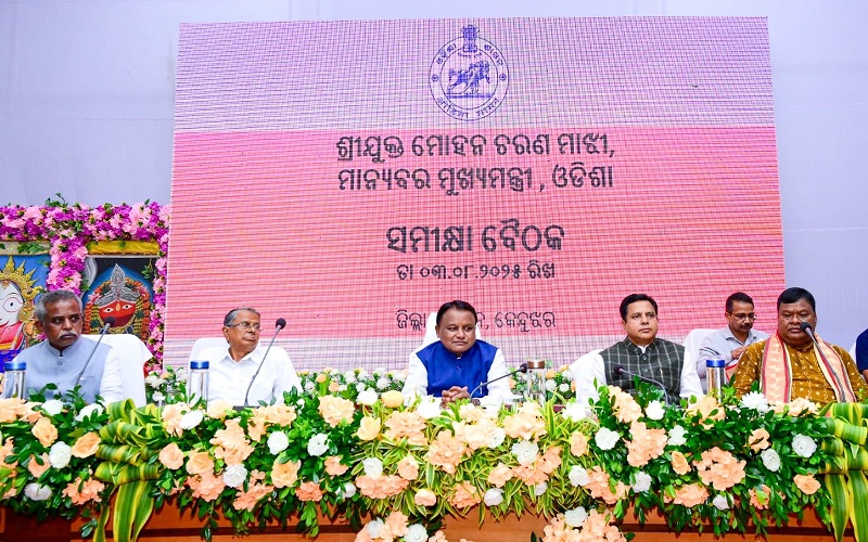 Odisha CM Mohan Charan Majhi  Reviews Development Projects in Keonjhar