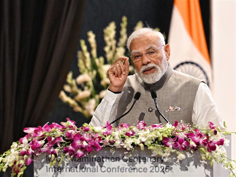 Prime Minister Shri Narendra Modi addresses the M.S. Swaminathan Centenary International Conference
