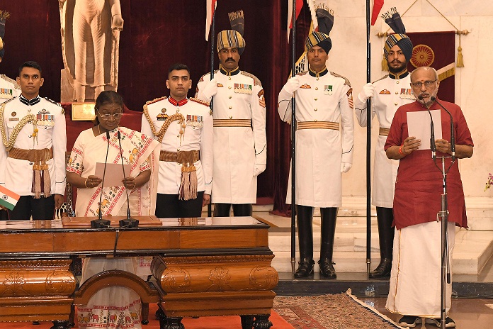 PRESIDENT OF INDIA ADMINISTERS THE OATH OF OFFICE OF VICE PRESIDENT OF INDIA TO SHRI C. P. RADHAKRISHNAN