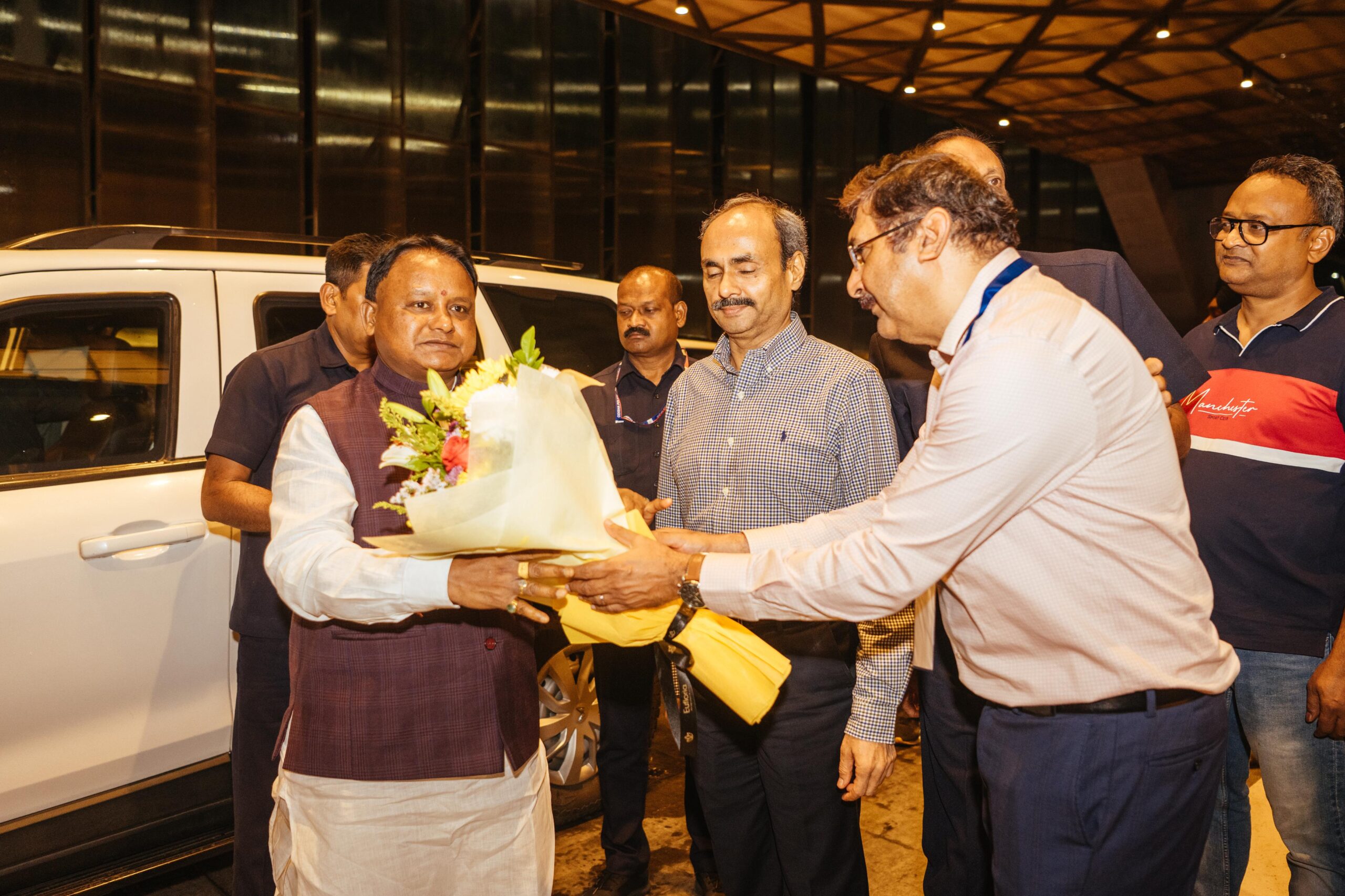 Odisha CM  Arrives in Mumbai for India Maritime Week 2025