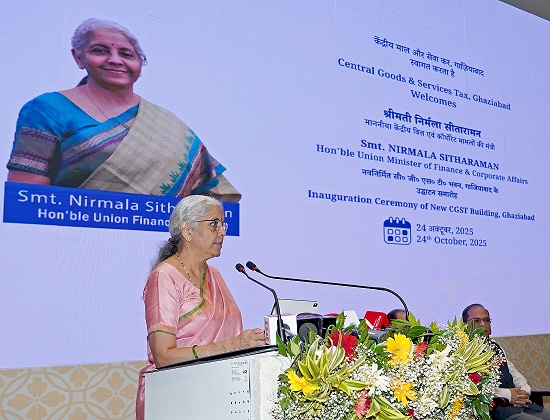 Union Finance and Corporate Affairs Minister Smt. Nirmala Sitharaman inaugurates newly-constructed Central Goods and Services Tax (CGST) Bhawan