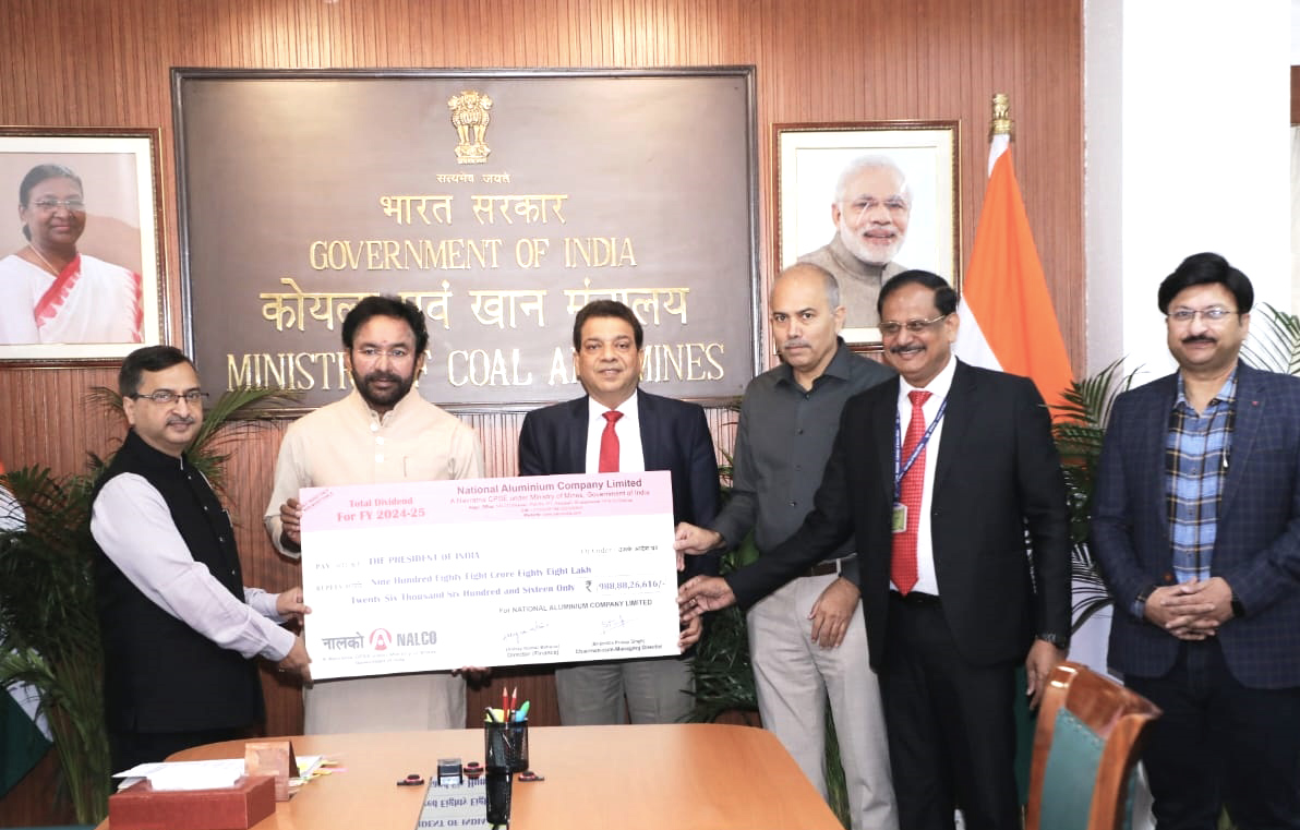 National Aluminium Company Limited pays Rs. 988.88 crore as dividend to union govt