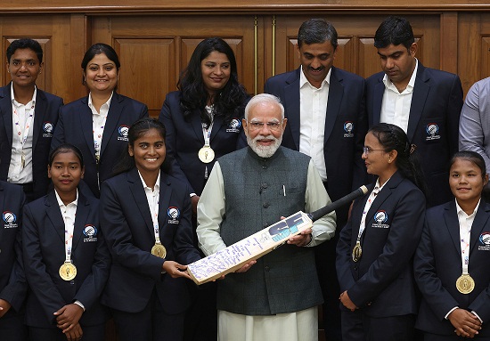 Prime Minister Shri Narendra Modi interacts with Indian Blind Women’s T20 World Cup Champions