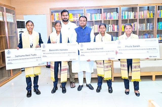 Odisha CM Felicitates State Players of Women’s Blind T20 World Cup 2025