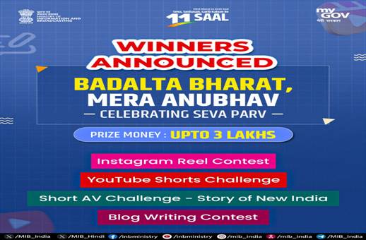 Winners of ‘Badalta Bharat Mera Anubhav’ Creative Challenges Announced