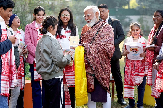 Prime Minister Shri Narendra Modi interacts with students during Pariksha Pe Charcha 2026